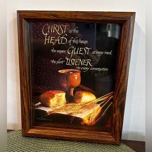 Abbey Press Shadow Box Picture Christ is the Head of this House Wood Frame Read*